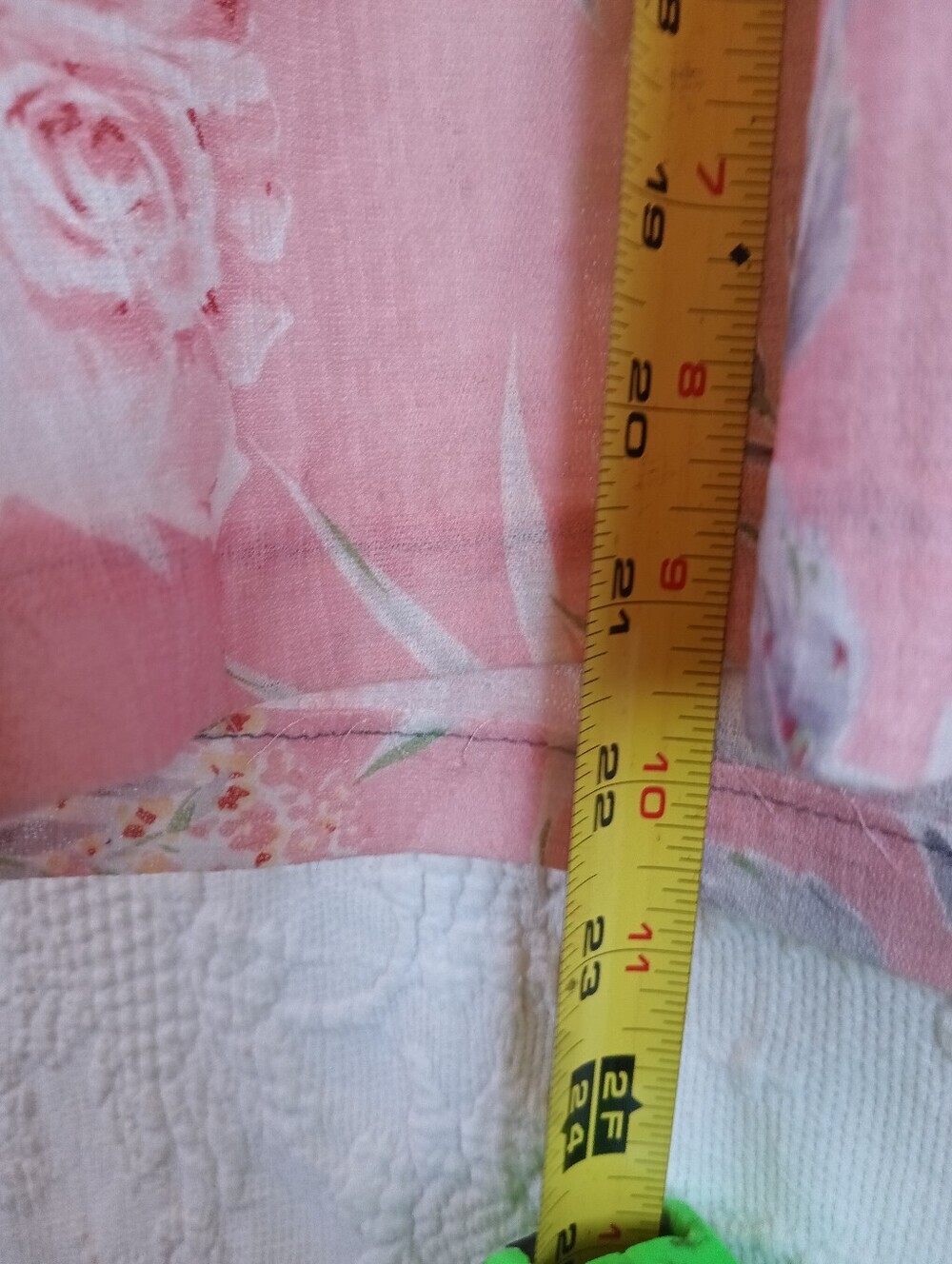 Vintage Blush Pink Floral V-Neck Flutter Sleeve Top Handmade 70s Crop Top Flowy - Picture 9 of 10